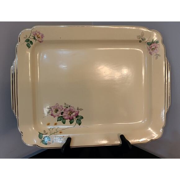Vintage Homer Laughlin Briar Rose Serving Tray 15 1/4" x 11 1/2", Undamaged Rare - Picture 3 of 14